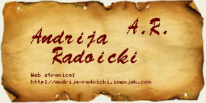 Andrija Radoički vizit kartica